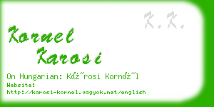 kornel karosi business card